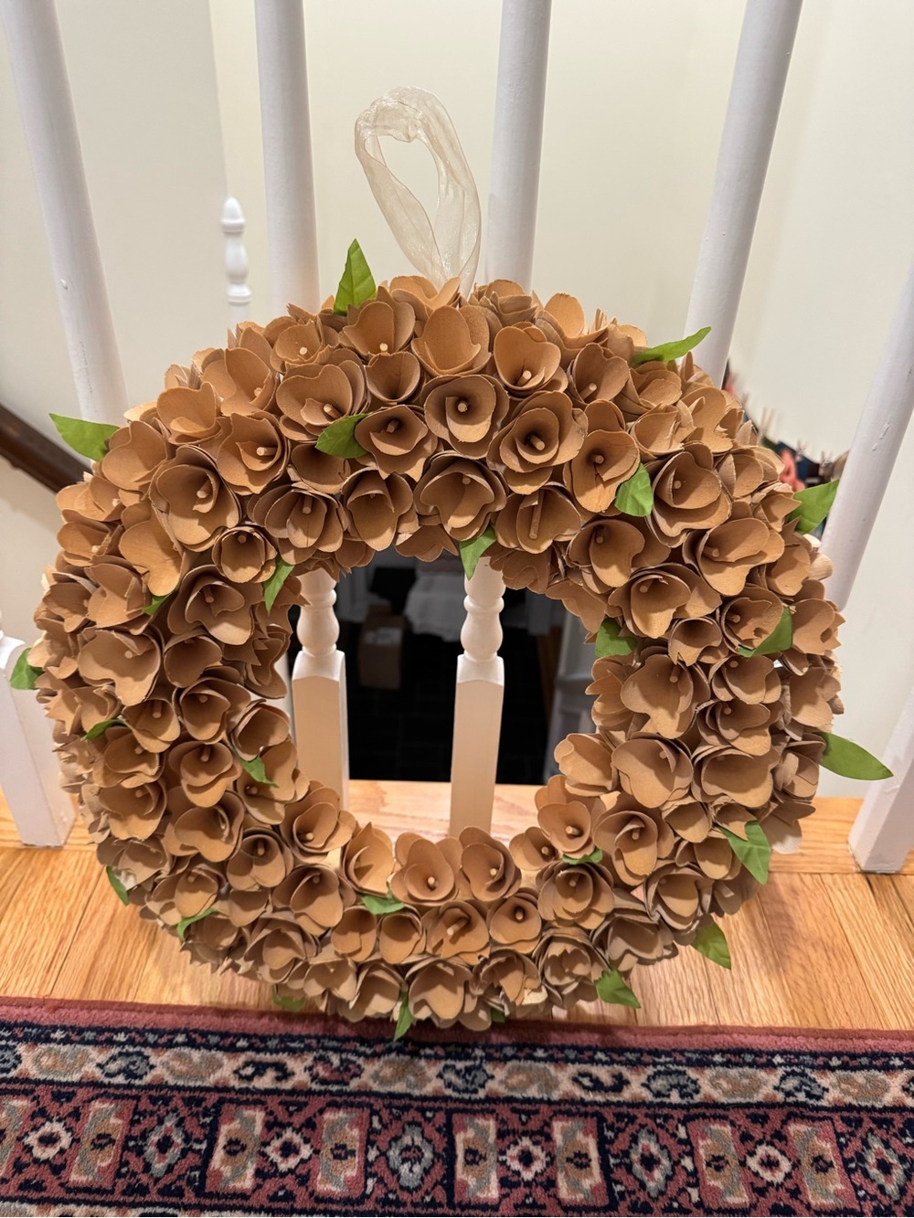 Beautiful Floral Wood chip wreath